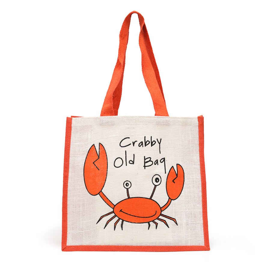 Crabby Old Bag Jute Bag Gone Crabbing